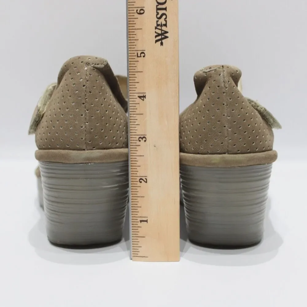 Fly London Yasi Brown Leather Mary Jane Wedge Sandals ~ Size 7.5/8 US (38EU)